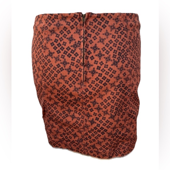 Free People Boho Geometric Stretch Mini Skirt – Size 8 Rust/Black - Picture 6 of 10